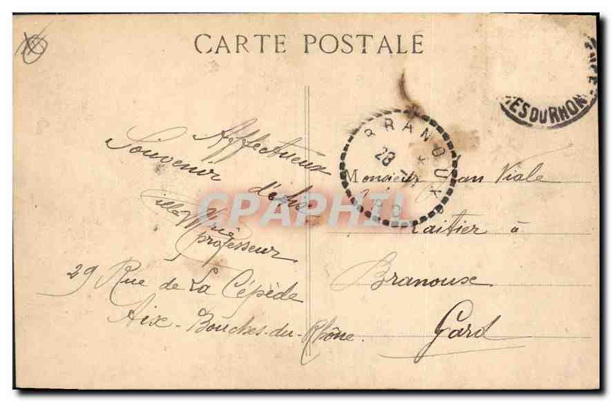 Aix-en-Provence — Die Monumentale Fontäne — Sammlung J. L. P. (n°120) — Rückseite