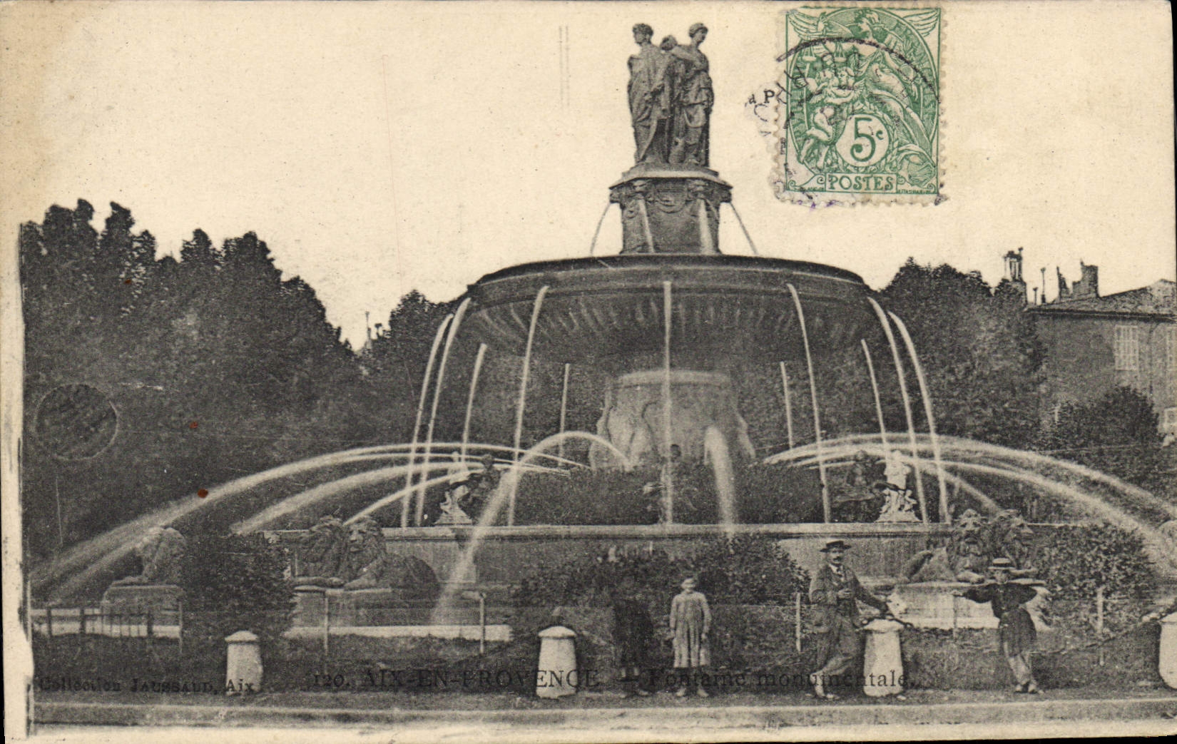 Fontaine monumentale — Aix-en-Provence — éditeur Mollocoules Jaussaud, n°120