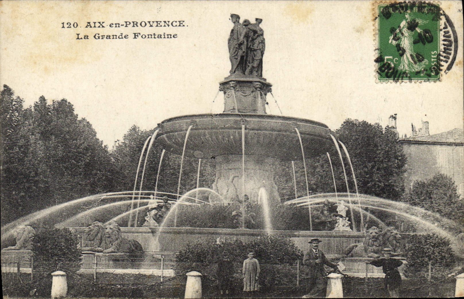 AIX-en-PROVENCE — View of the Grande Fontaine — Publisher Costes, n°120