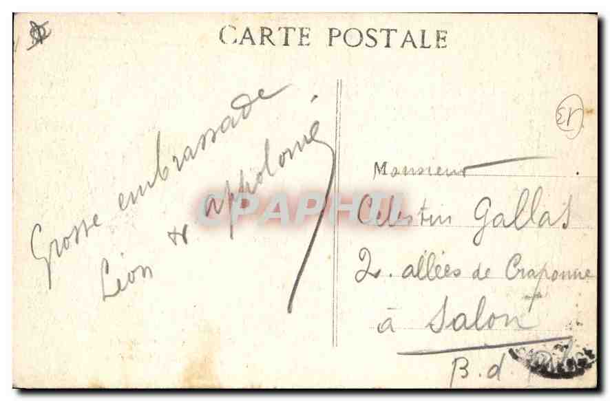 AIX-en-PROVENCE — View of the Grande Fontaine — Publisher Costes, n°120 — Back
