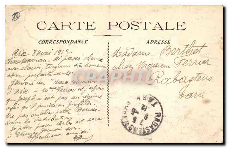 AIX-EN-PROVENCE - Die Große Fontäne der Rotonde — Verlag nicht sichtbar, Seriennummer nicht lesbar — Rückseite