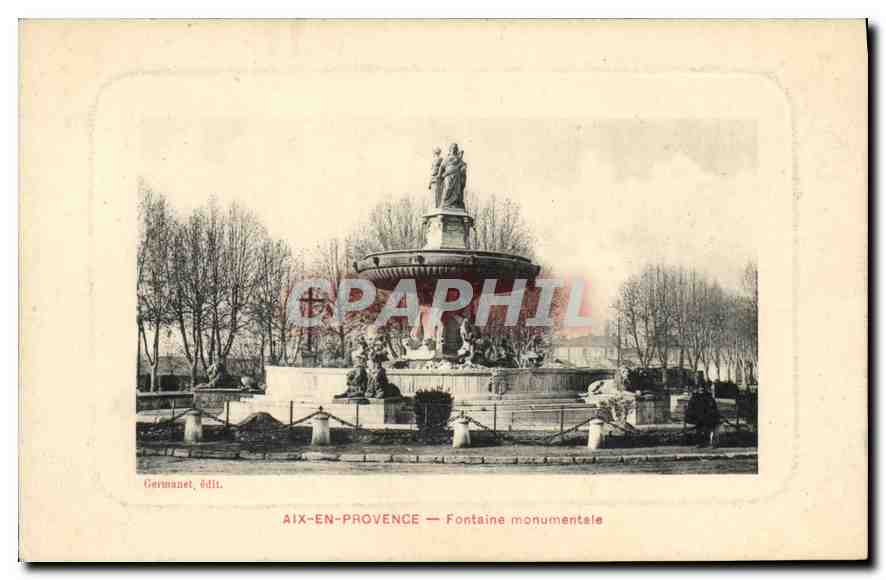 Aix-en-Provence — Monumental fountain — Gérmanet, publisher