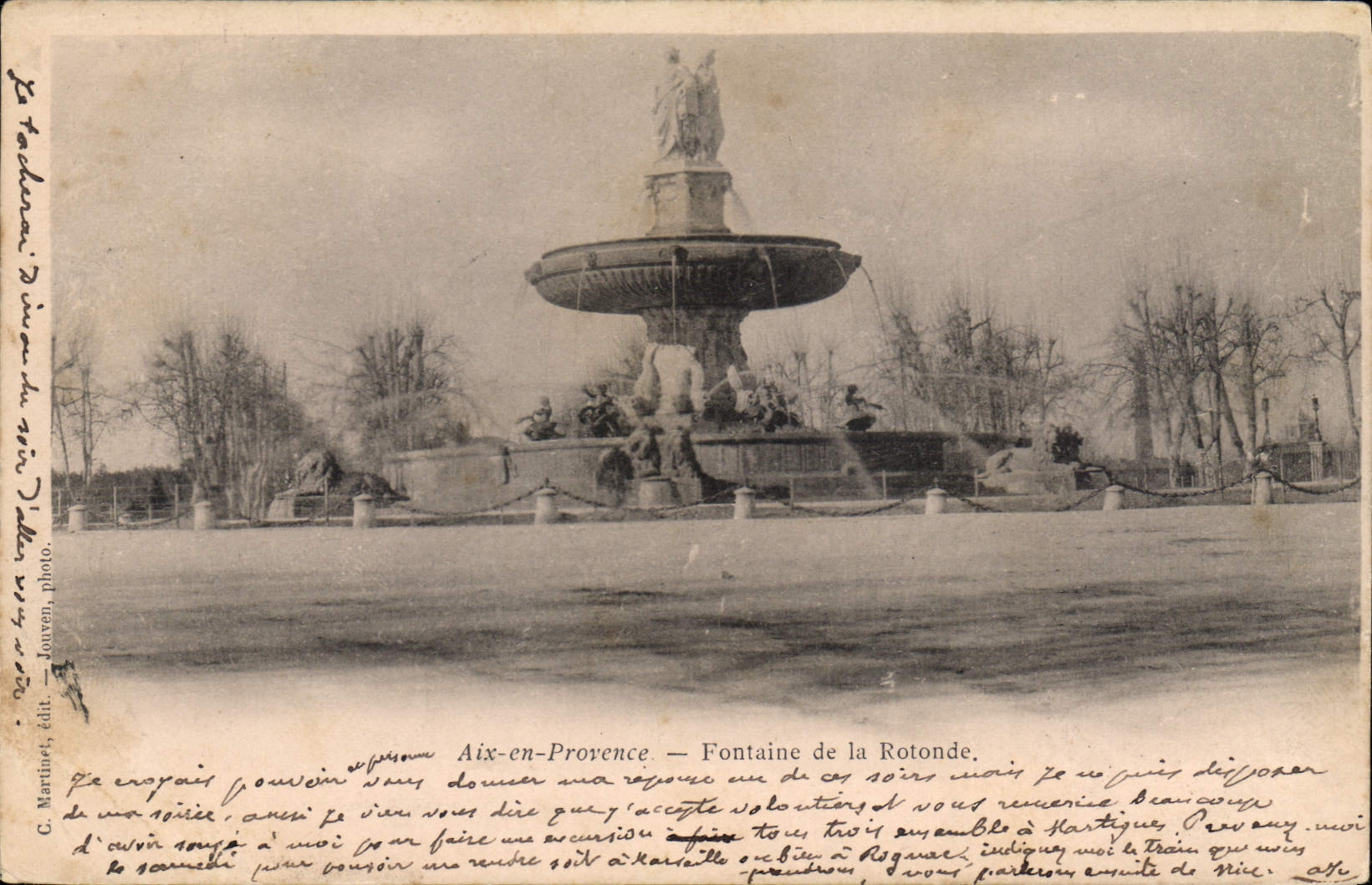 Aix-en-Provence — Fontaine de la Rotonde — G. Martinet, édit. Jourren, photo.