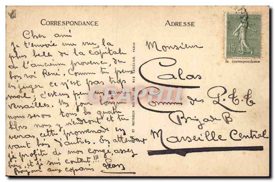 Aix-en-Provence — La Fontaine Monumentale — LL — Verso