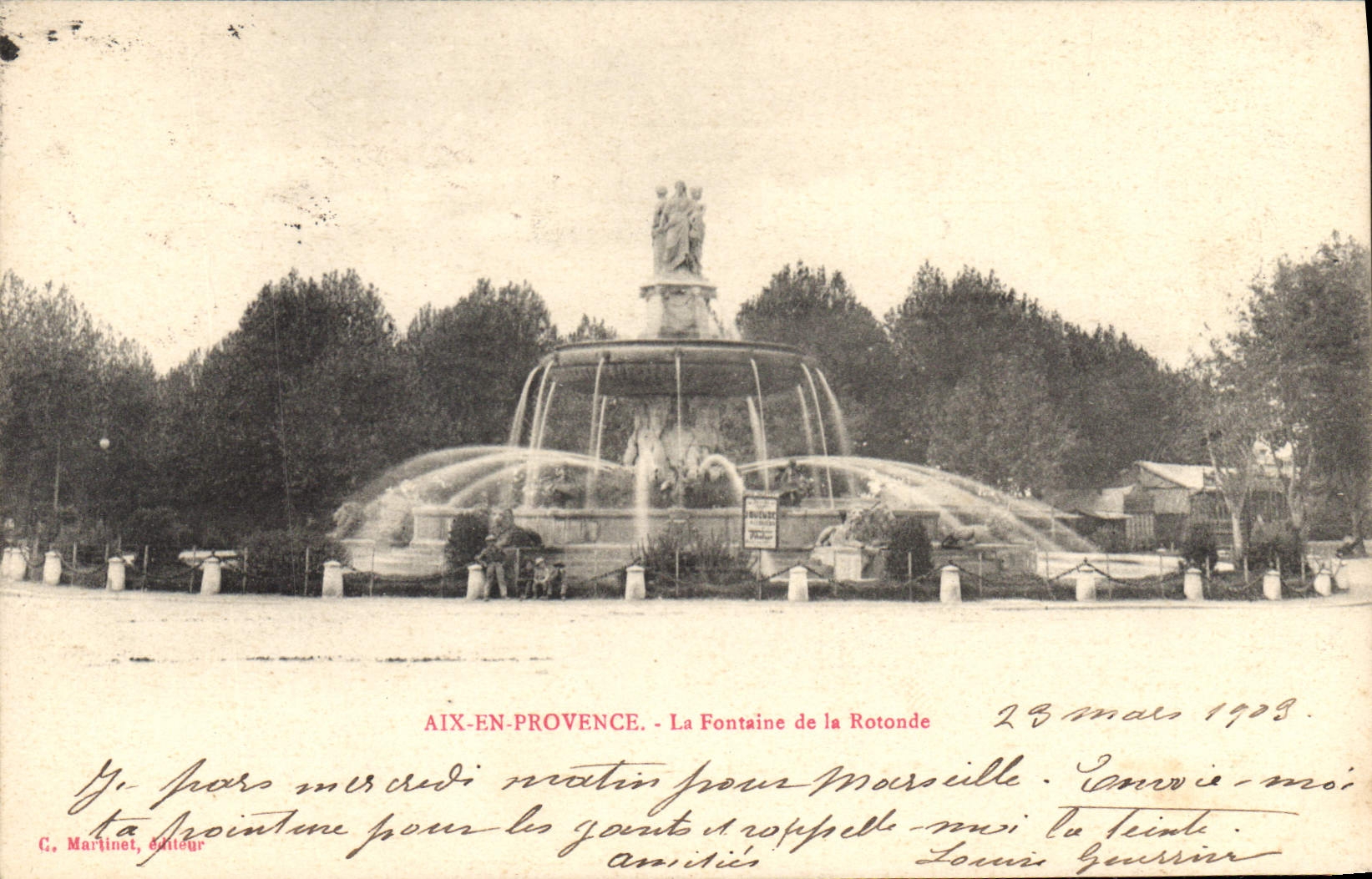Aix-en-Provence - Ansicht der Fontaine de la Rotonde — G. Martinet, Verlag