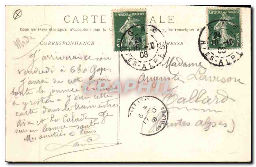 CPA Aix en Provence La Grande Fontaine  — Rückseite