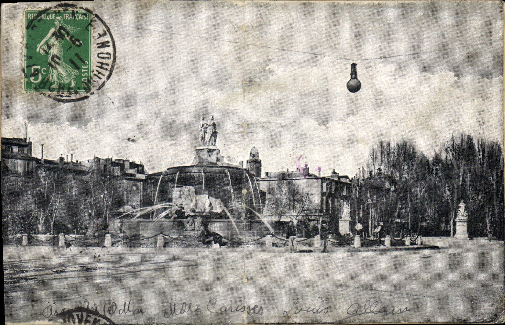 Fontaine de la Place de la République — Annonay — éditée par la Société Annonaise de Cartes Postales - Recto