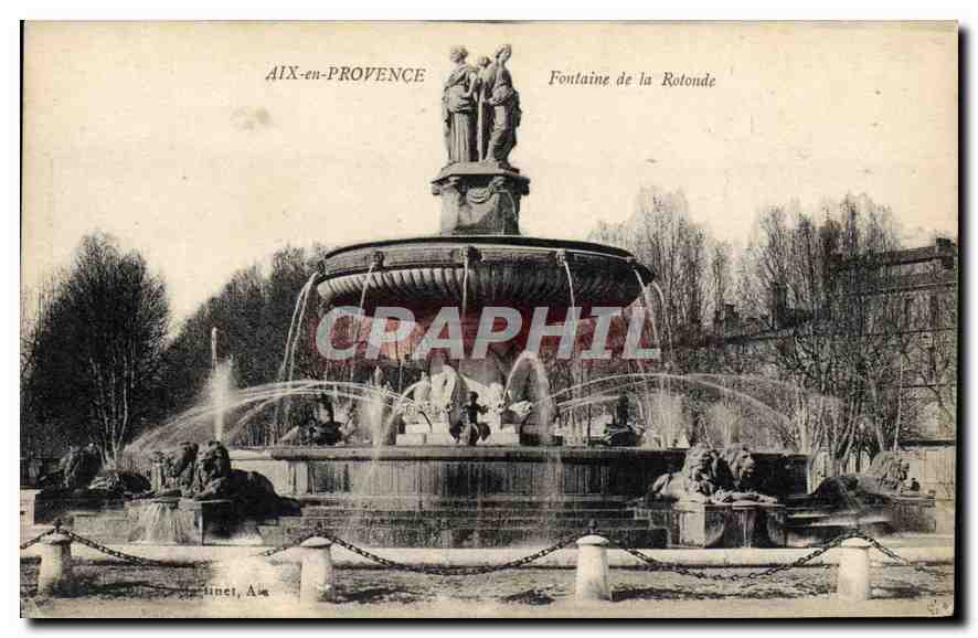 CPA Aix en Provence Fontaine de la Rotonde 