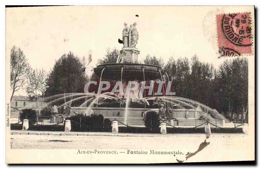 Aix-en-Provence — Monumentale Fontäne — Gitaké Guitard