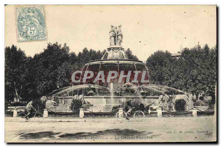 Aix-en-Provence — Die Große Fontaine — col. C. M. photo. Jouven