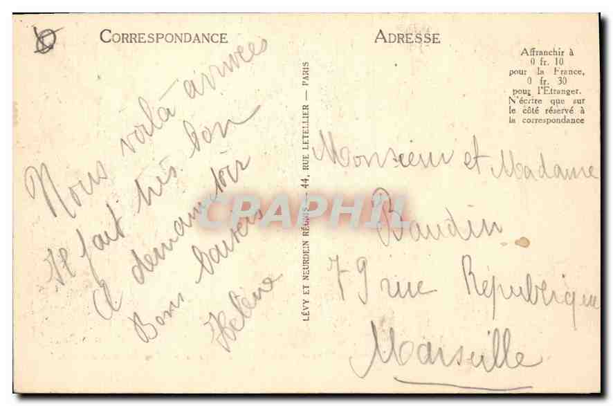 Vintage Postcard Bone Le Lycee De Jeunes Filles Algerie — Back