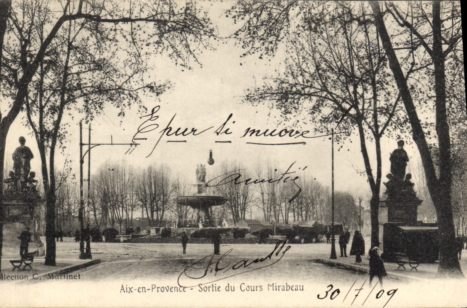 Aix-en-Provence - Exit of the Cours Mirabeau — Collection C. Martinet