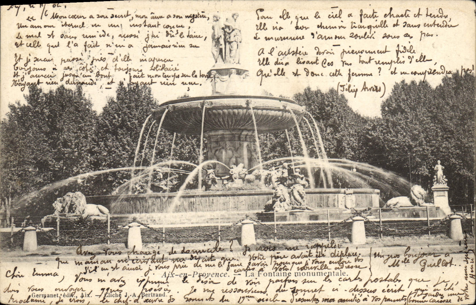 Monumental Fountain — Aix-en-Provence — Gerganet, ed. Aix-en-Provence