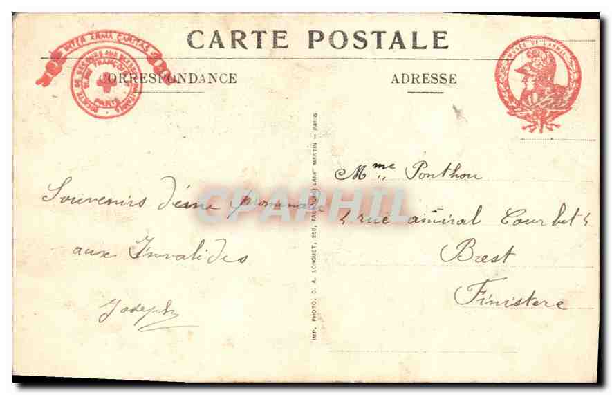 CPA Guerre 1914 1916 Musee de L'Armee Vitrine contenant les Drapeaux pris a l'ennemi  — Rückseite