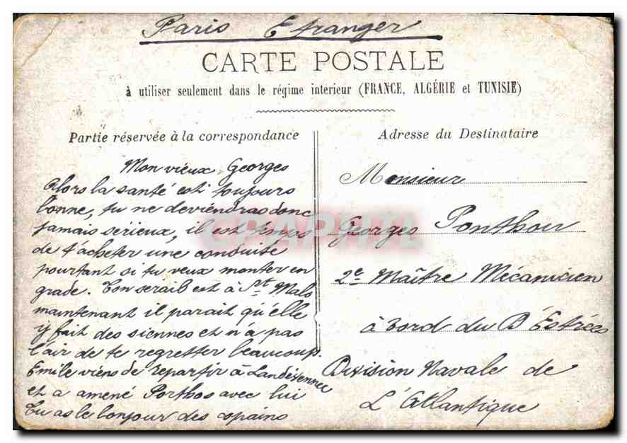CPA Ah Isidore quelie surprise ah ne me cchatouilles pas  — Rückseite