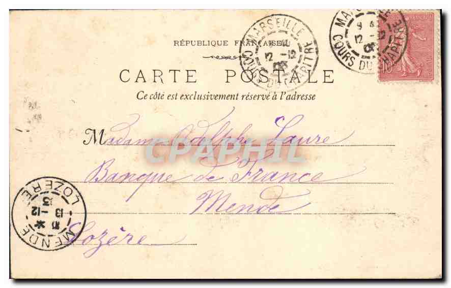 CPA Marseille La sortie du Vieux Port  — Rückseite
