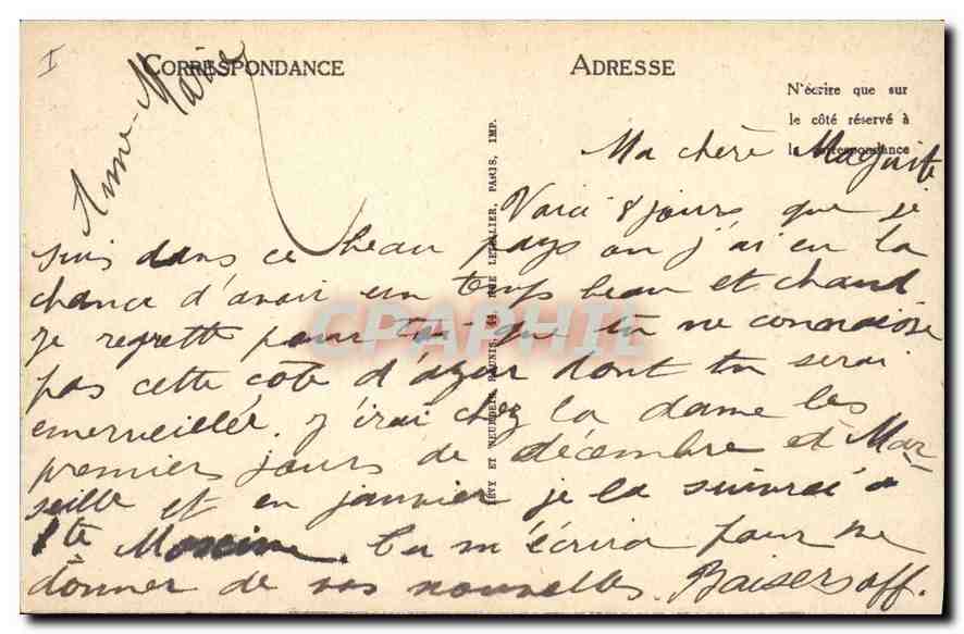 CPA L'Esterel La Sainte Baume Entree de la Grotte  — Verso
