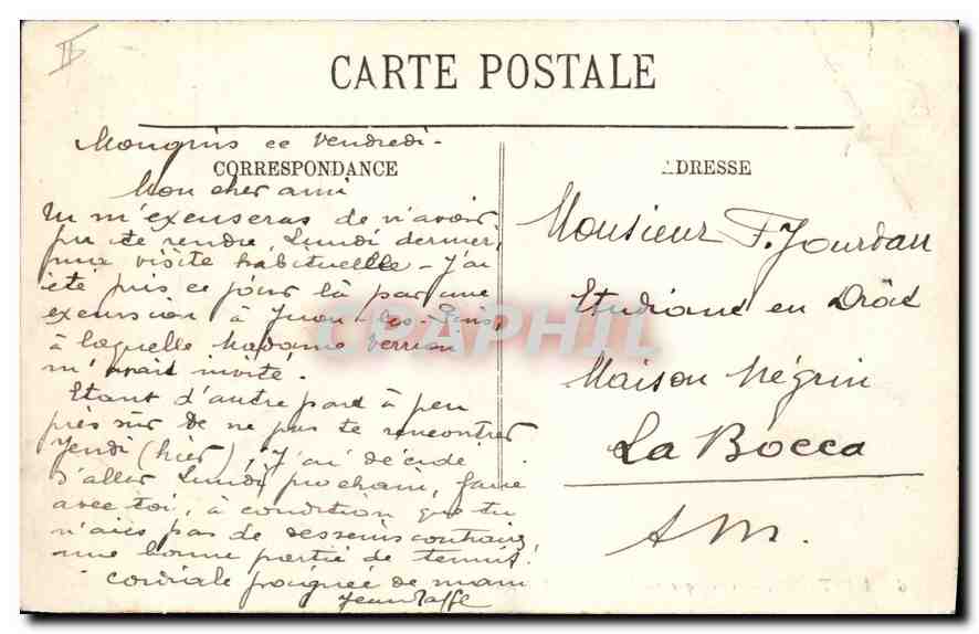 CPA L'Esterel Obelisque du Mal Infernet et Roc de l'Eveque  — Verso