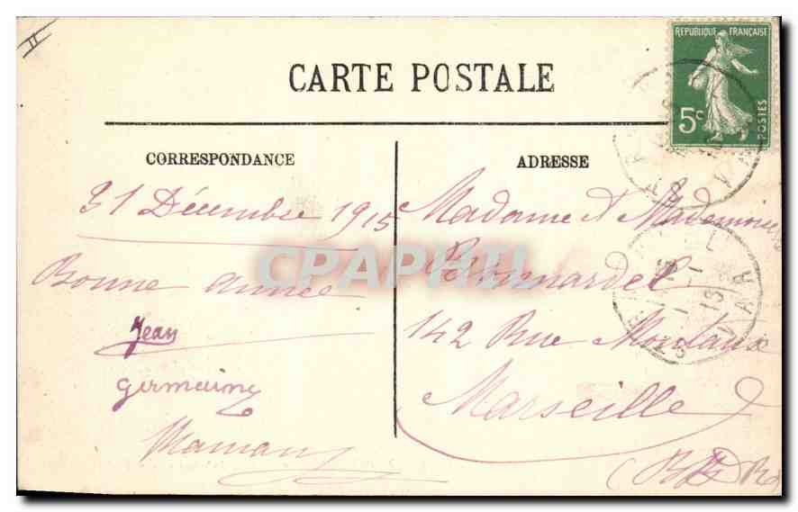 CPA L'Esterel Obelisque du Mal Infernet et Roc de l'Eveque  — Verso
