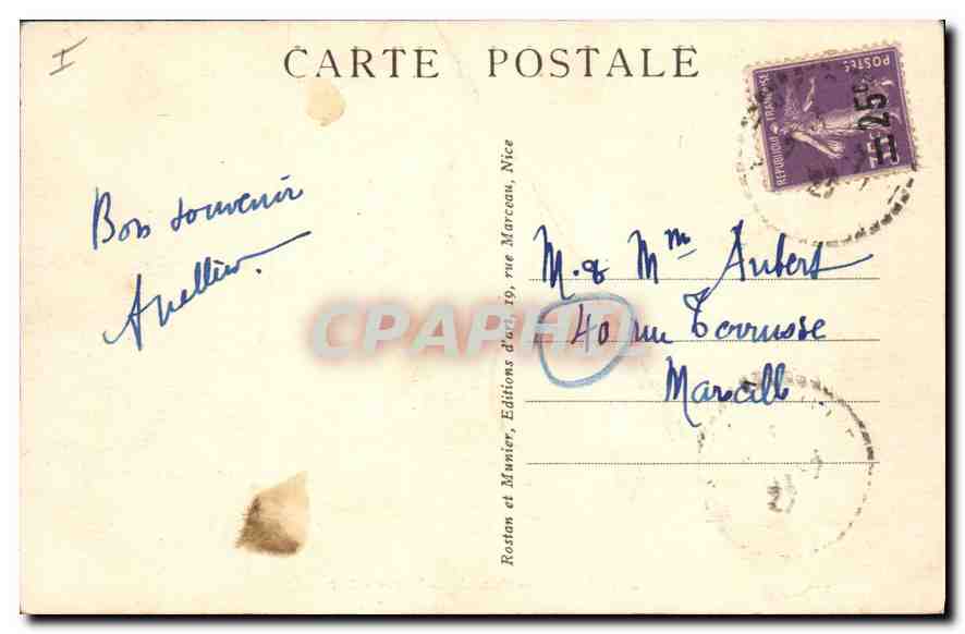 CPA Theoule Pont de la Rague  — Verso