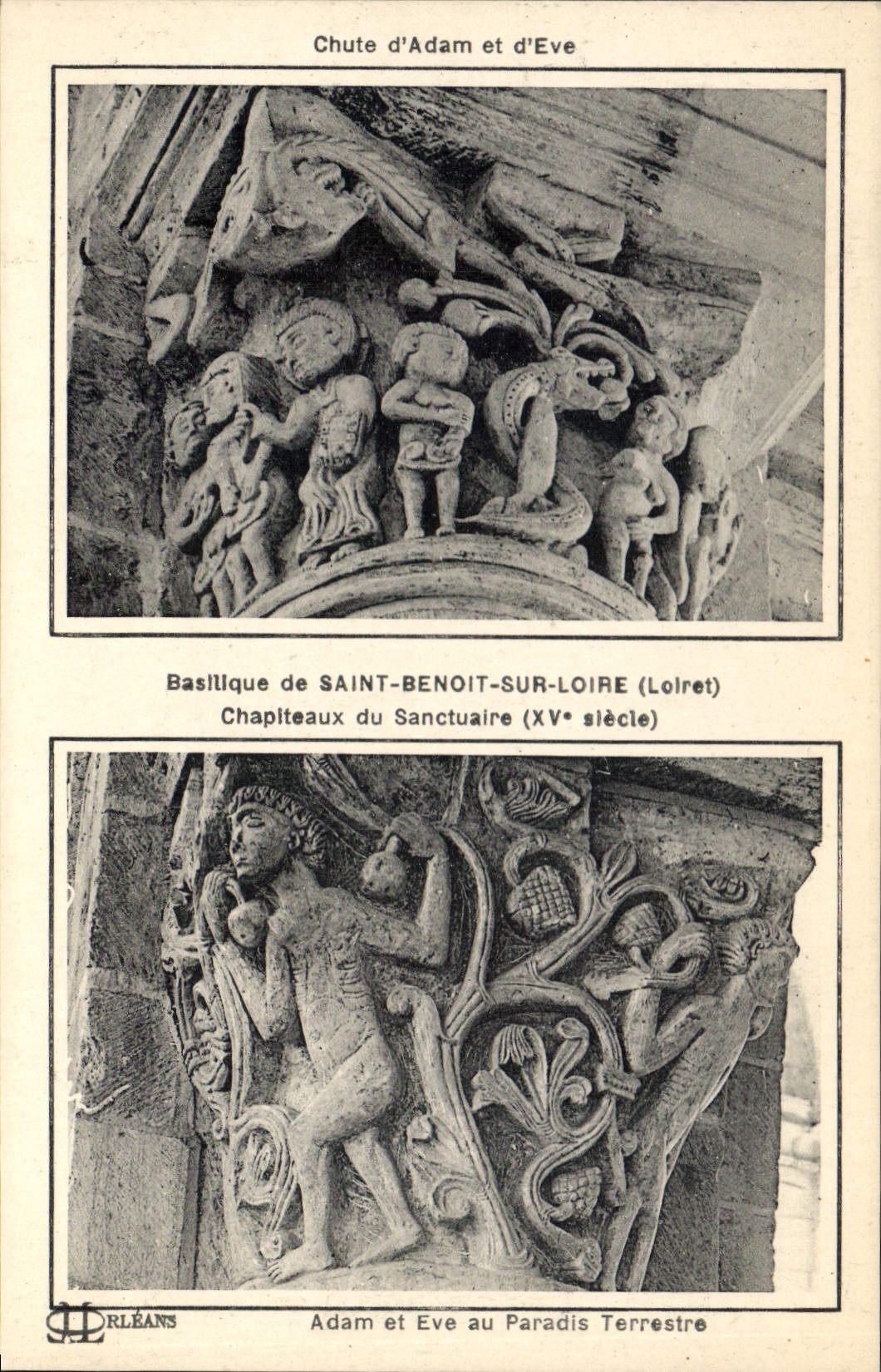 CPA Basilique de Saint Benoit sur Loire Loiret Chute d'Adam et Eve Au paradis terrestre