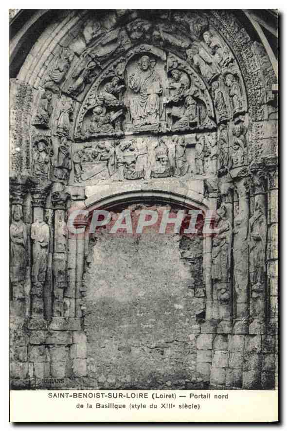 CPA Saint Benoist sur Loire Loiret Portail Nord de la Basilique style du XIII siecle 