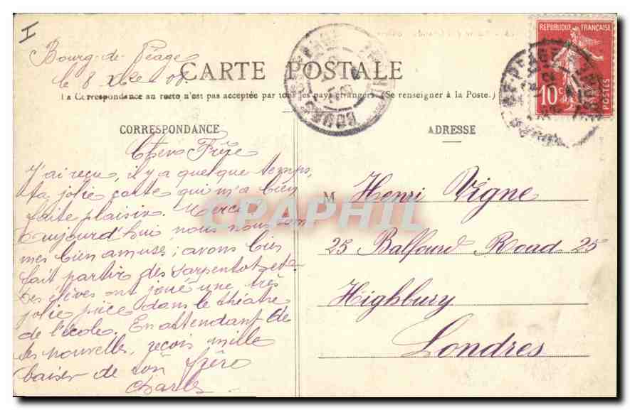 CPA Route des Grands Goulets  — Back