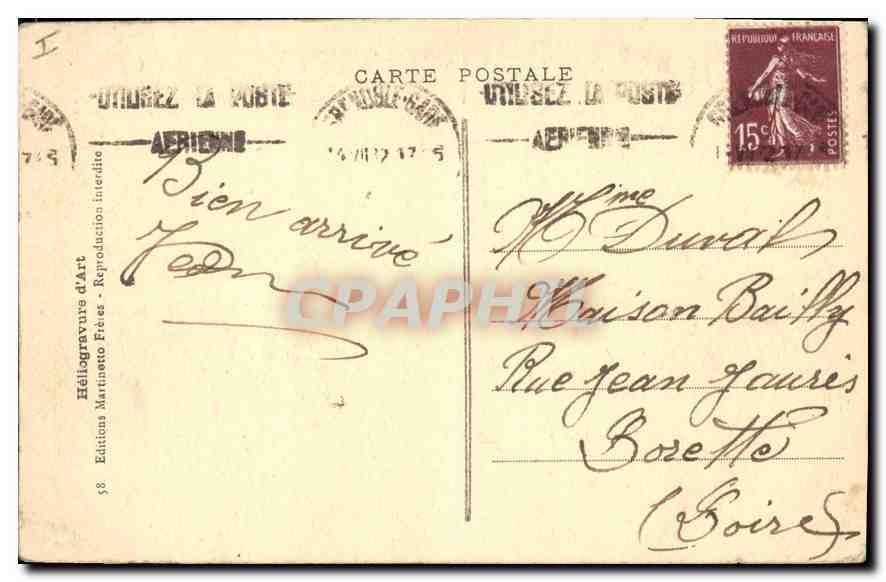 CPA Les Grands Goulets Le Pont et les Tunnels de la Vernaison  — Rückseite
