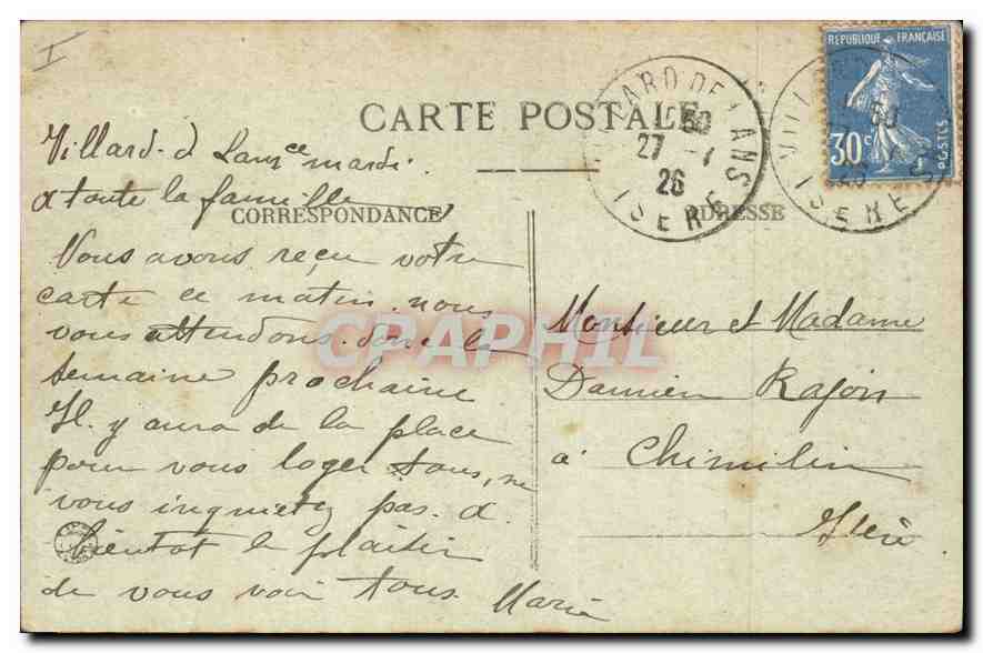 Le Royans Pittoresque — Environ de St-Jean-en-Royans — Route de Combe-Laval à la forêt de Lente — éditeur inconnu, n°18 — Verso