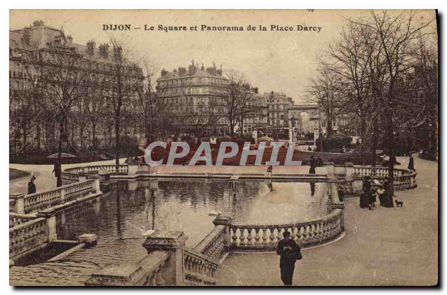 CPA Dijon Le Square et Panorama de la Place Darcy 
