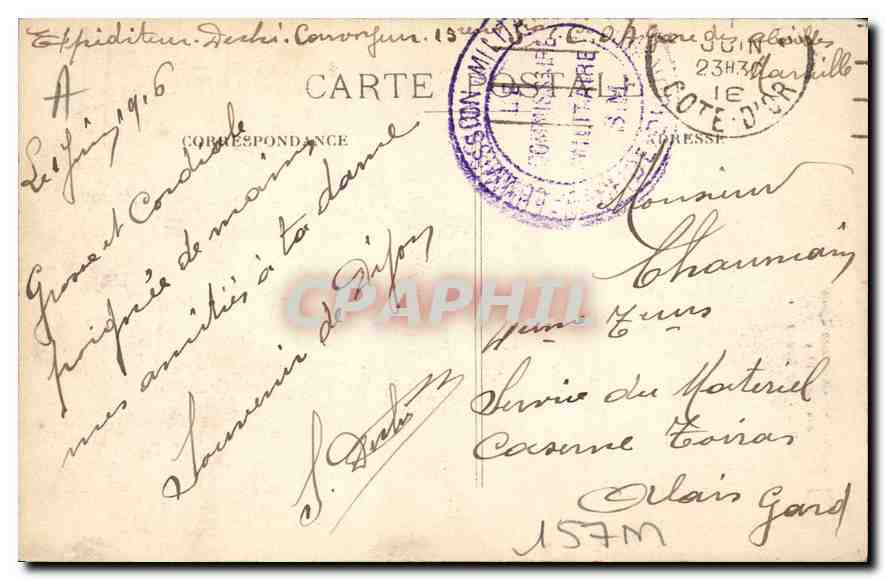CPA Dijon Ancienne Eglise des Carmellies rue victor Darcy  — Rückseite