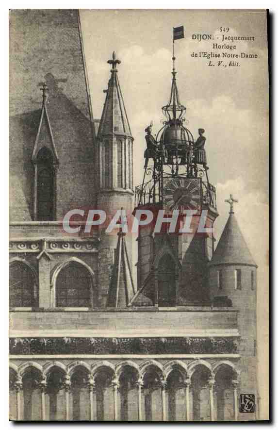 CPA Dijon Jacquemart Horloge de l'Eglise Notre Dame L V 