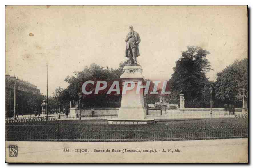 CPA Dijon Statue de Rude Tournois Sculpt 