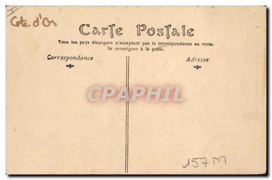 CPA Dijon Monument Carnot (carte toilée) — Verso