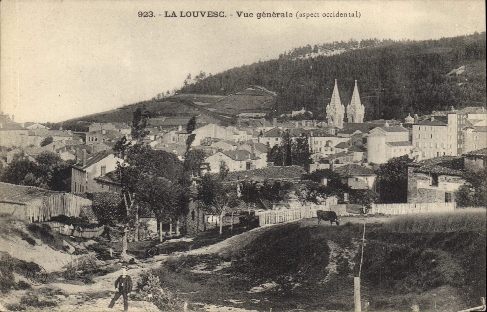 La Louvesc - Vista general (aspecto occidental) - Editor: Édouard Maître, Le Puy (Haute-Loire) - Anverso