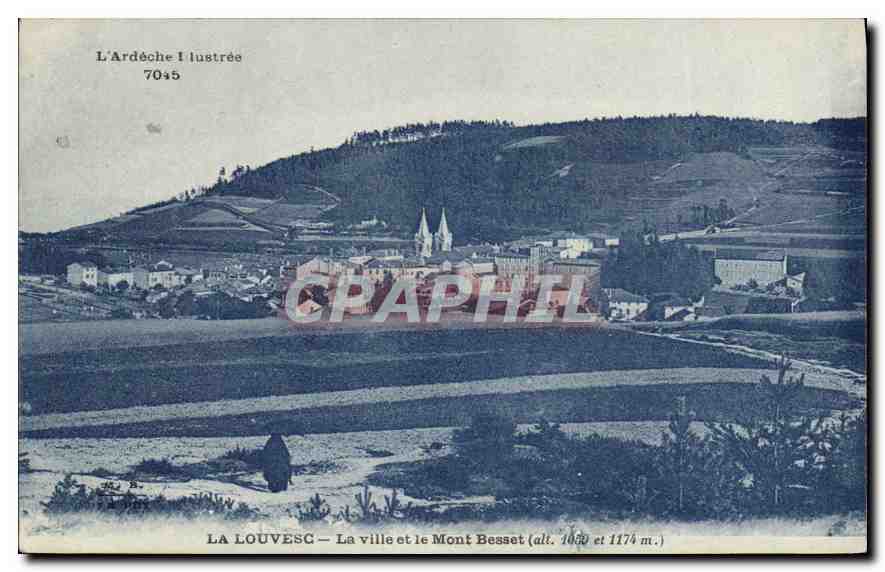 CPA L'Ardeche Illustree La Louvesc La ville et le Mont Besset 