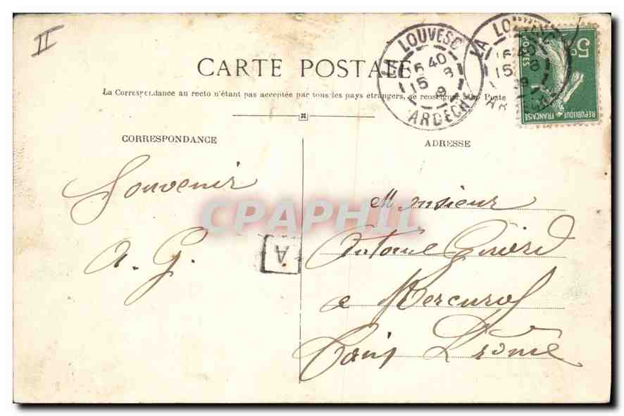 La Louvesc — Vue générale prise à vol d’oiseau — Éditeur inconnu, n° 25 — Back