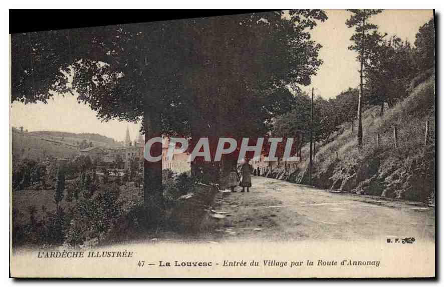 CPA L'Ardeche Illustree La Louvesc Entree du Village par la Route d'Annonay 