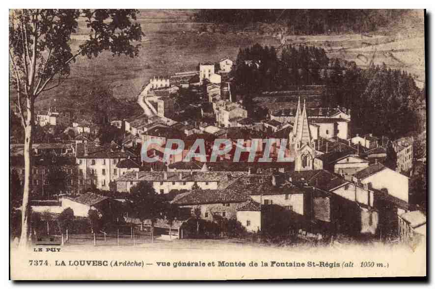 CPA La Louvesc Ardeche vue generale et Montee de la Fontaine St Regis 