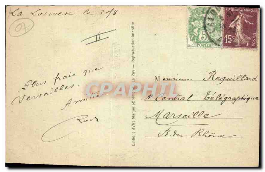 CPA La Louvesc Vue generale Aspect occidental Vue du Mont Besset  — Verso
