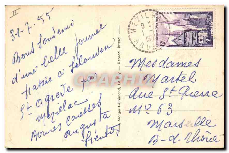 CPA La Louvesc Ardeche Vue generale prise de Rochelipe  — Verso