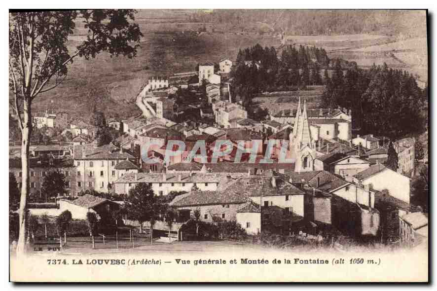 La Louvesc (Ardèche) — Vue générale et Montée de la Fontaine (alt 1050 m.)