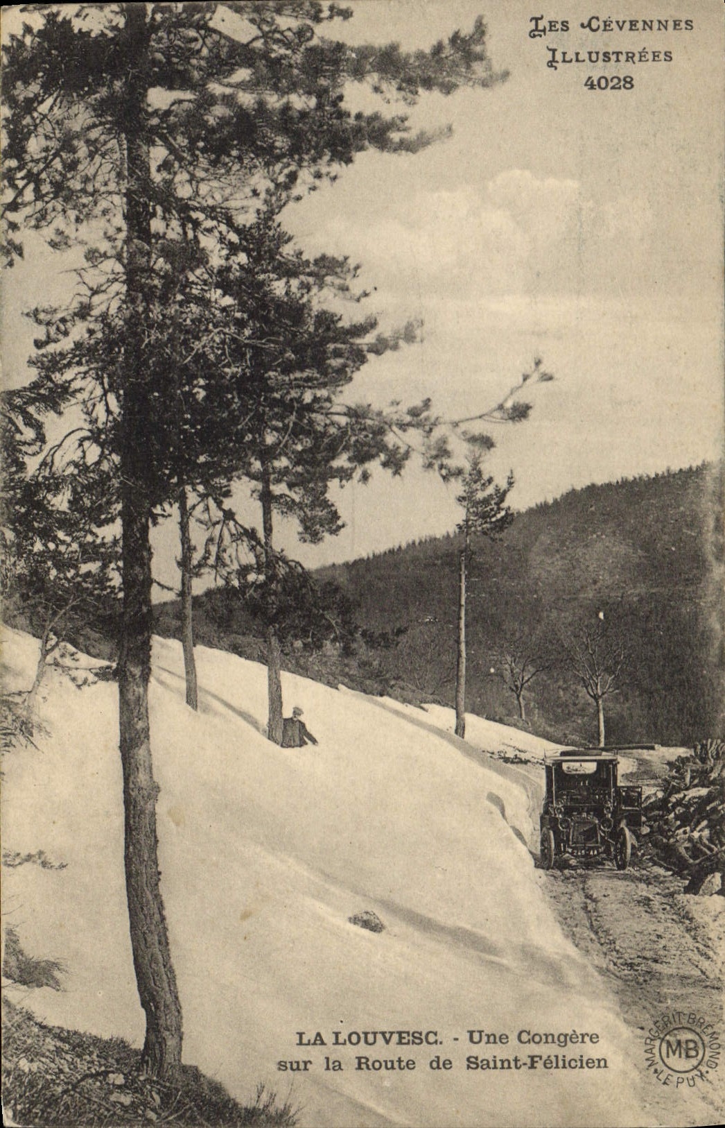 La Louvesc - Una Congère en la Carretera hacia Saint-Félicien — Les Cévennes Illustrées 4028