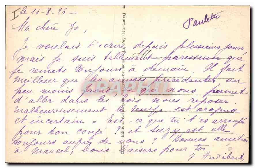 CPA La Louvesc Le Mont Chaix et la Ville  — Rückseite
