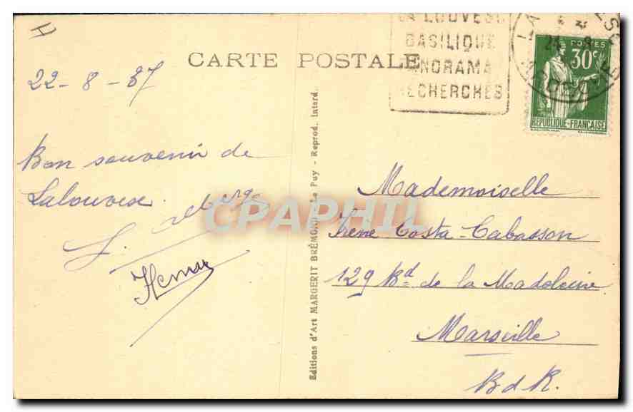 CPA La Louvesc Ardeche Le Chaire et la Chapelle de la Vierge  — Verso
