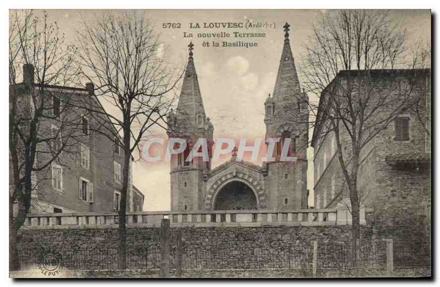La Louvesc (Ardèche) — La nouvelle Terrasse et la Basilique — Éditions Margerit-Briand-Le Puy