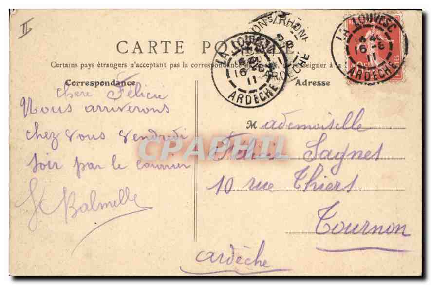 CPA La Louvesc Les Sept Fayards  — Verso
