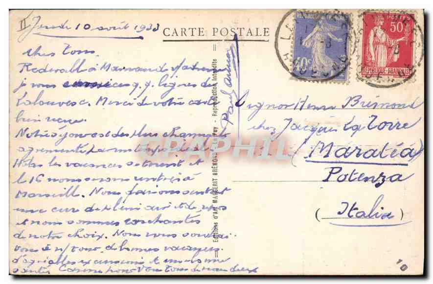 CPA La Louvesc Ardeche La Vallee d'Ay et la Ville  — Verso