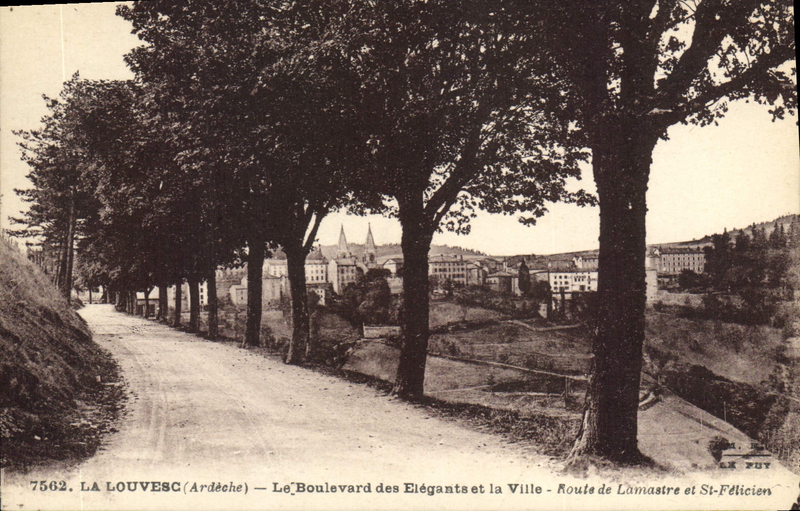 CPA La Louvesc Ardeche Le Boulevard des Elegants et la Ville Route de Lamastre et St Felicien 