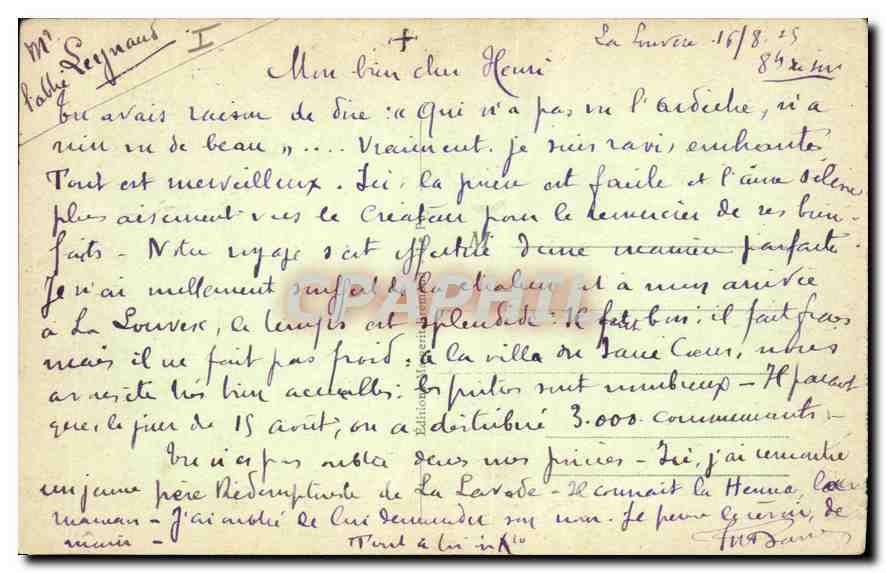La Louvesc (d. 1050 m.) — Vue à travers les Sapins — L'Ardeche Illustrée 5759 — Reverso